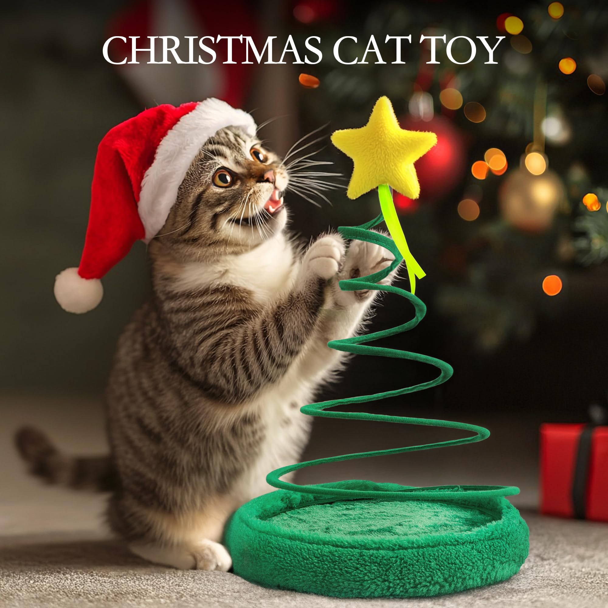 PAWISE indoor-cat play with festive Christmas tree design for active hunting