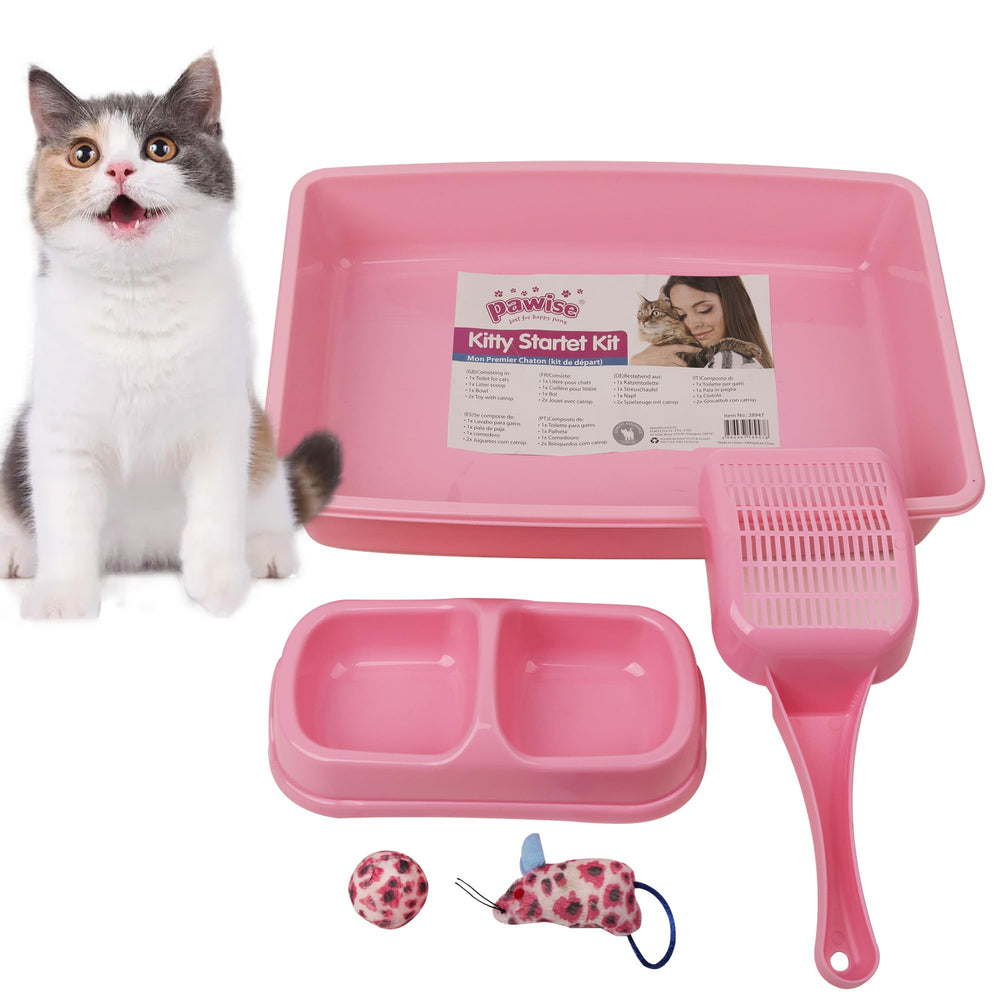 PAWISE small cat litter box low-entry designed for easy access and kitten training