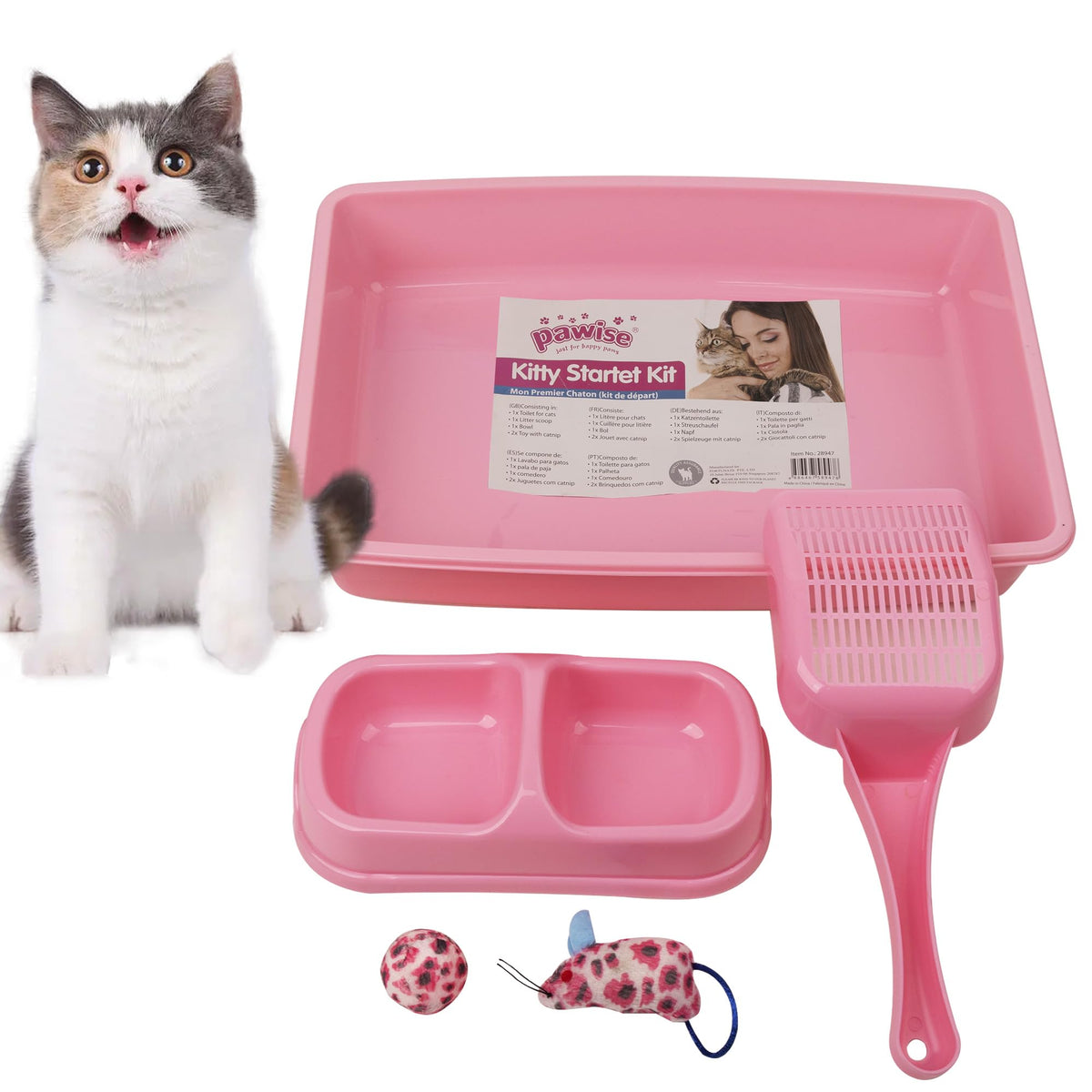 PAWISE small cat litter box low-entry designed for easy access and kitten training