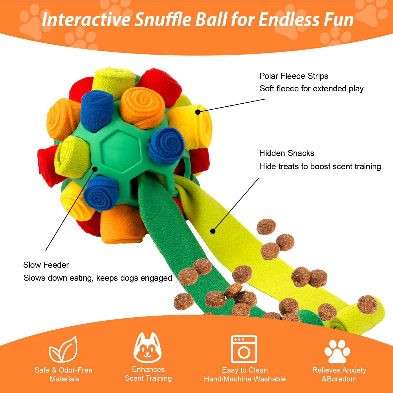 PAWISE Snuffle Ball machine-washable design for easy cleaning