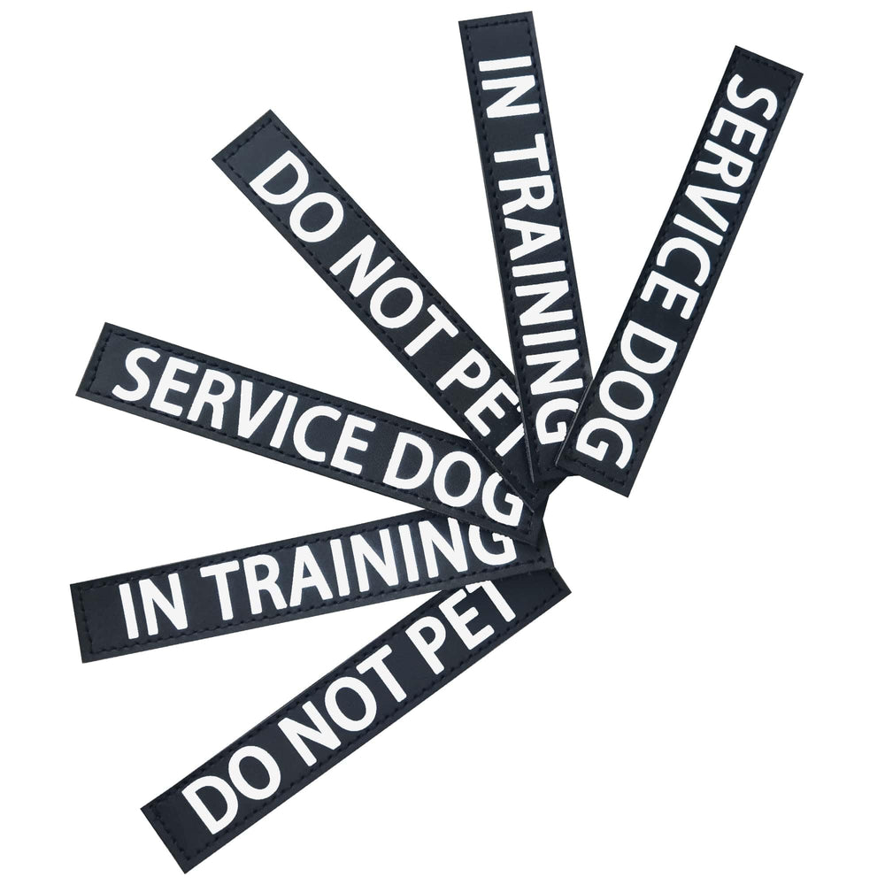 PawistaPal 6-pack service dog patches show easy role switching for multiple dogs.