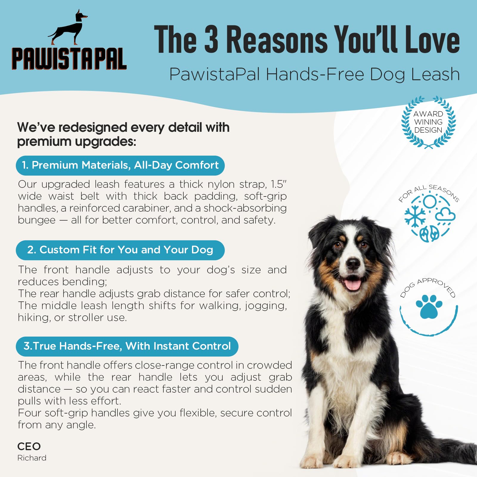 PawistaPal heavy-duty-leash-clip stands up to daily, long-term use.