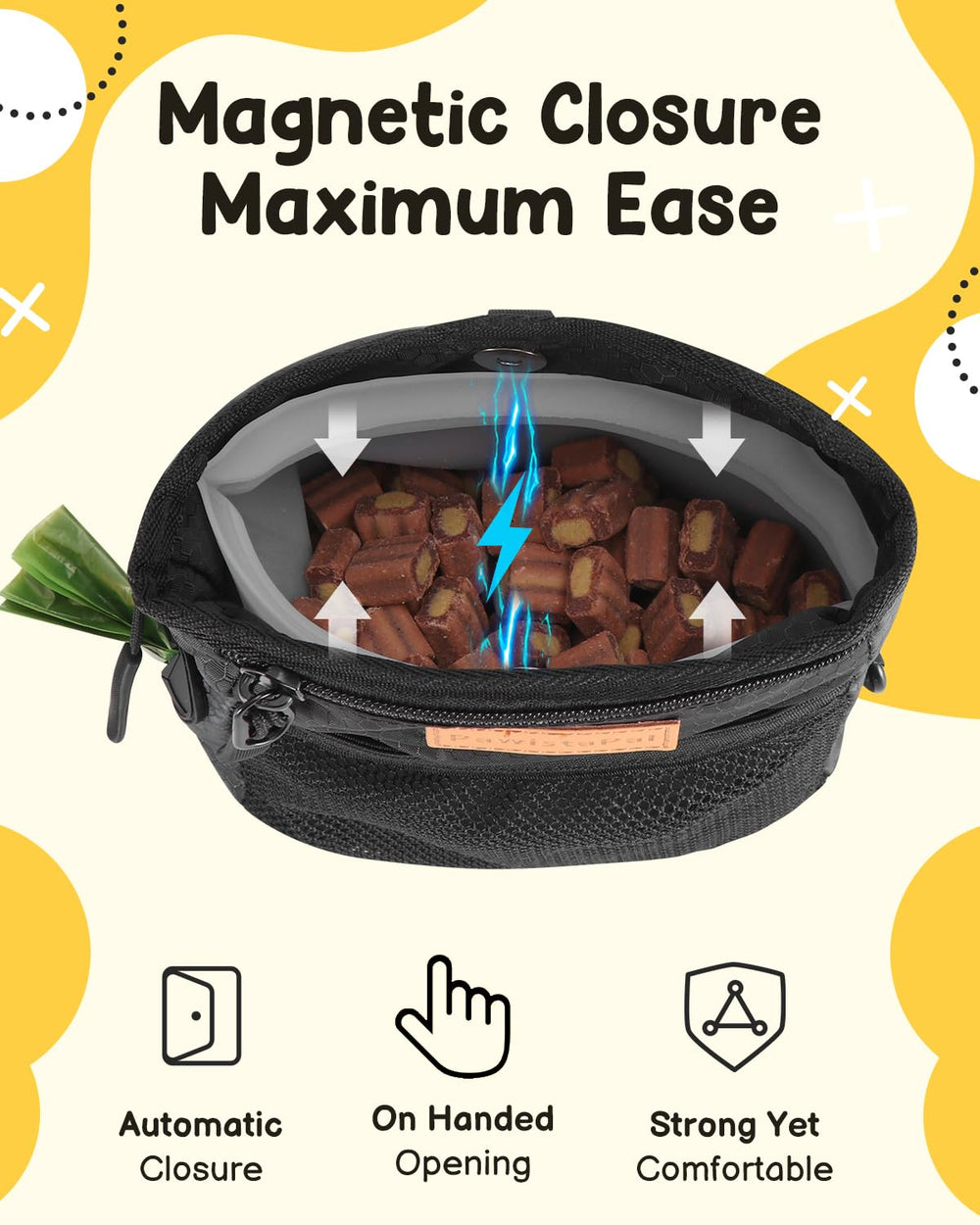 PawistaPal magnetic closure keeps treats secure with quick access.