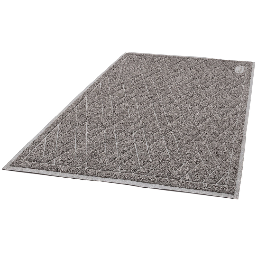 Pawkin cat litter mat durable material withstands regular cleaning.