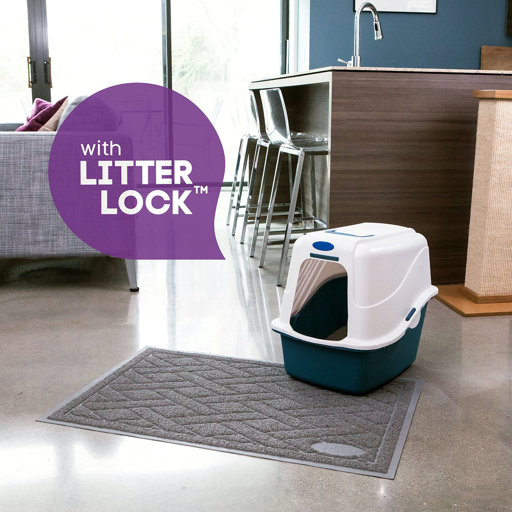 Pawkin cat litter mat durable material suggests long-lasting use.