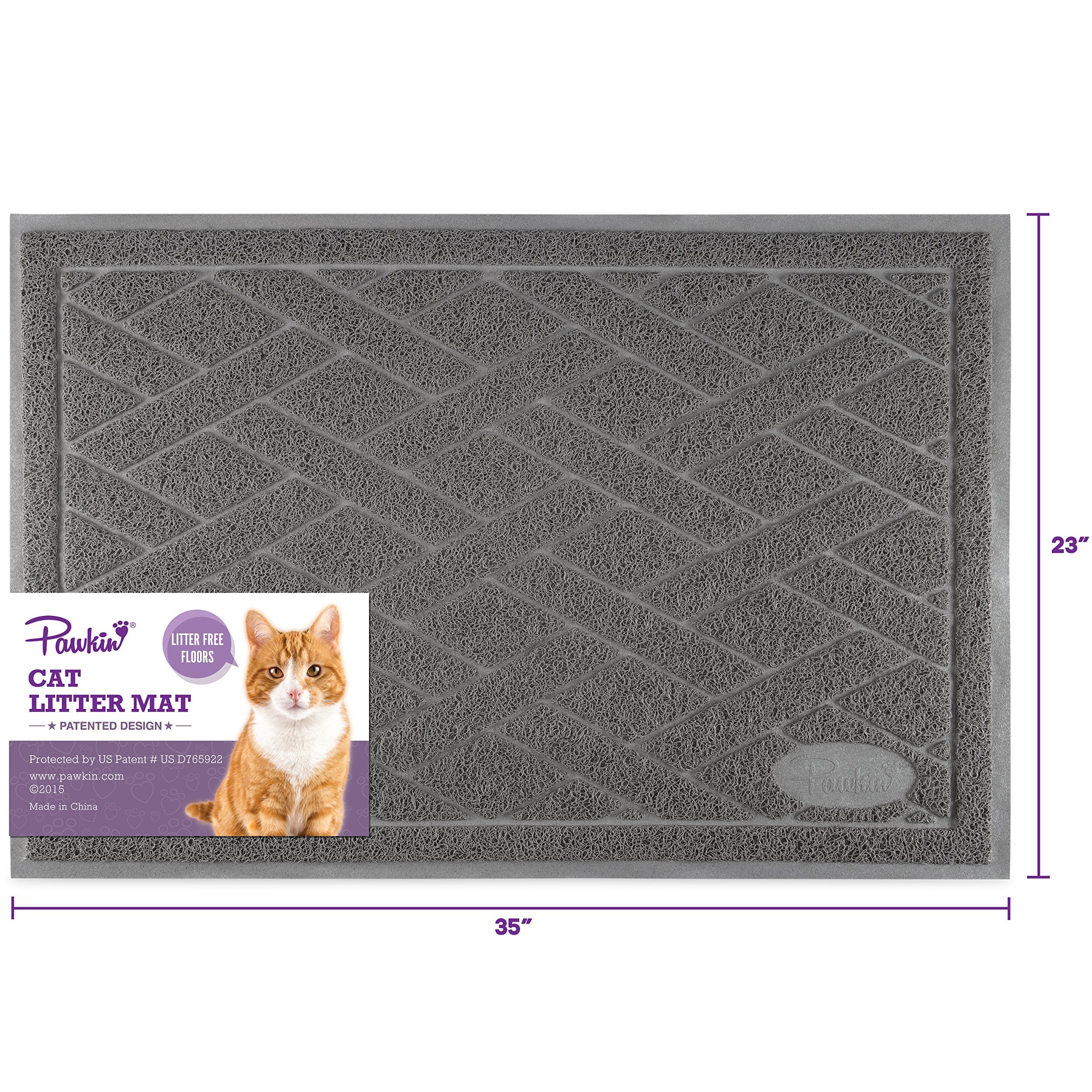Pawkin cat litter mat extra-large fit offers generous coverage.