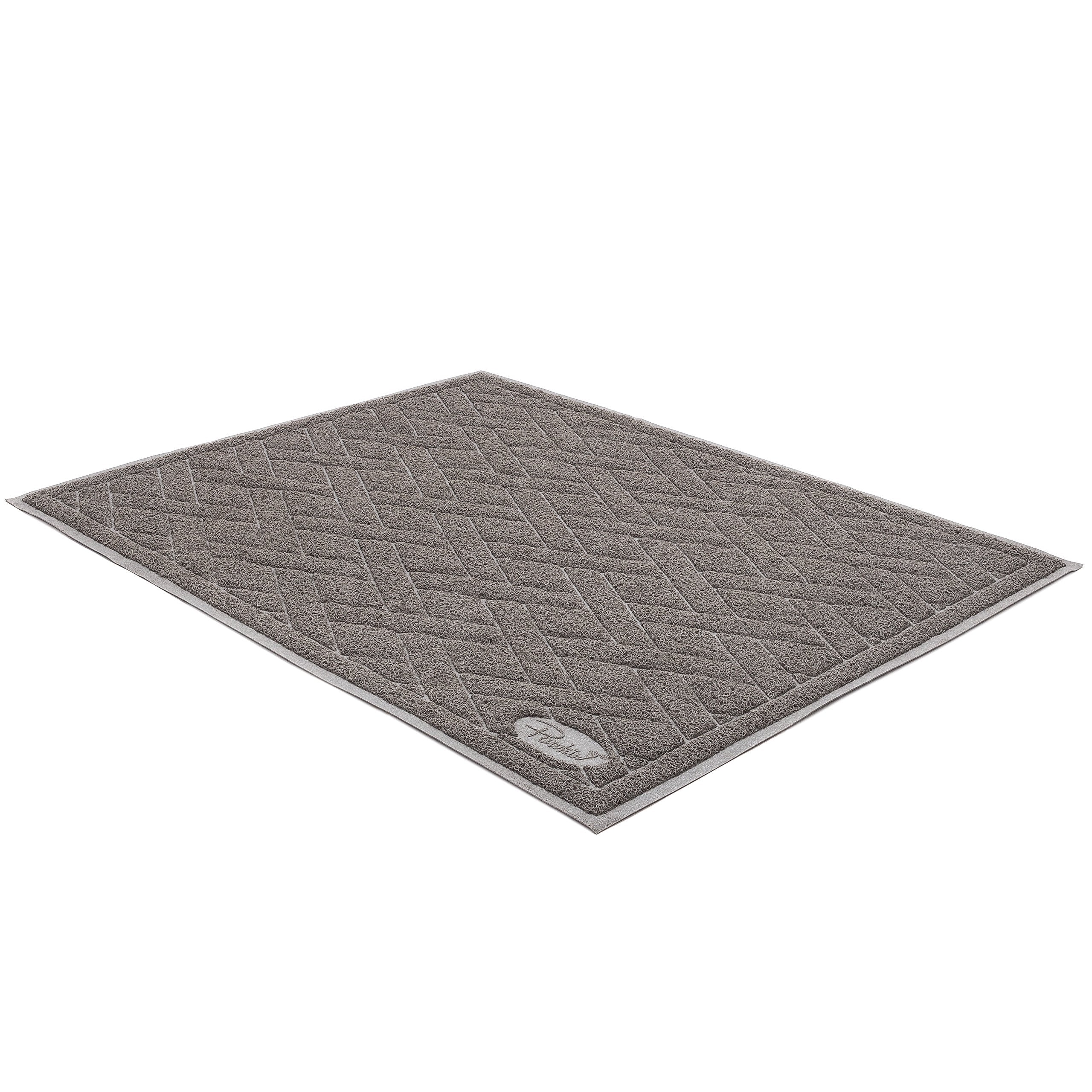 Pawkin cat litter mat non-slip backing stays in place.