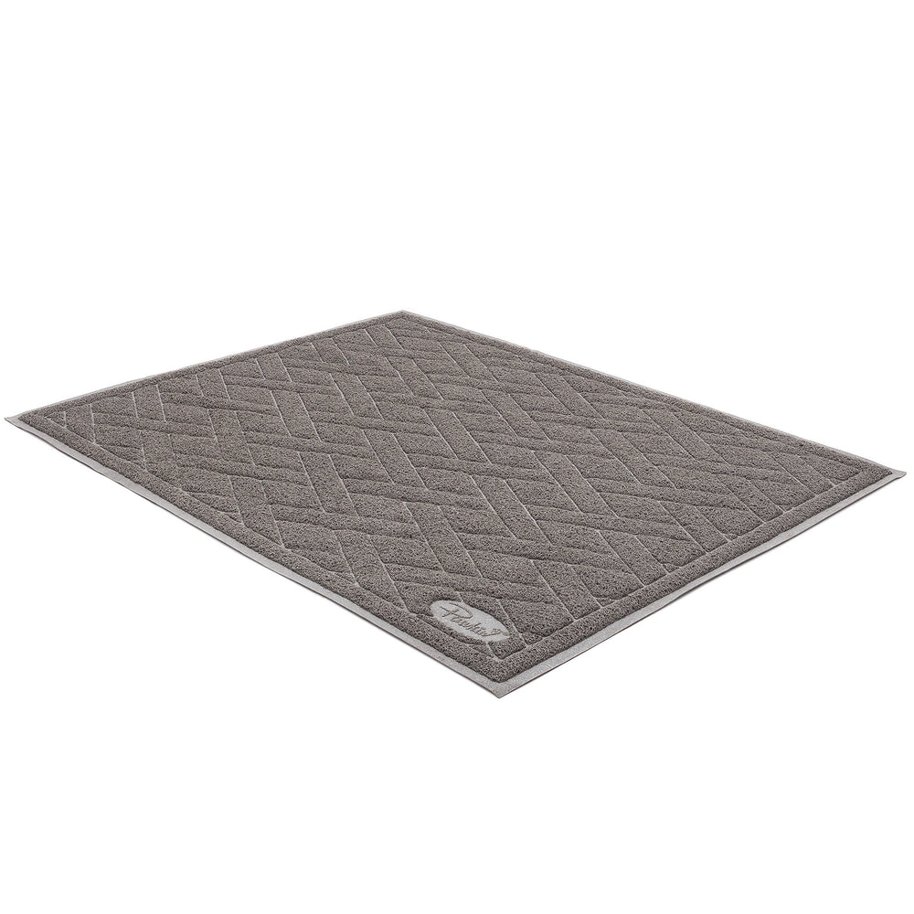 Pawkin cat litter mat non-slip backing stays in place.