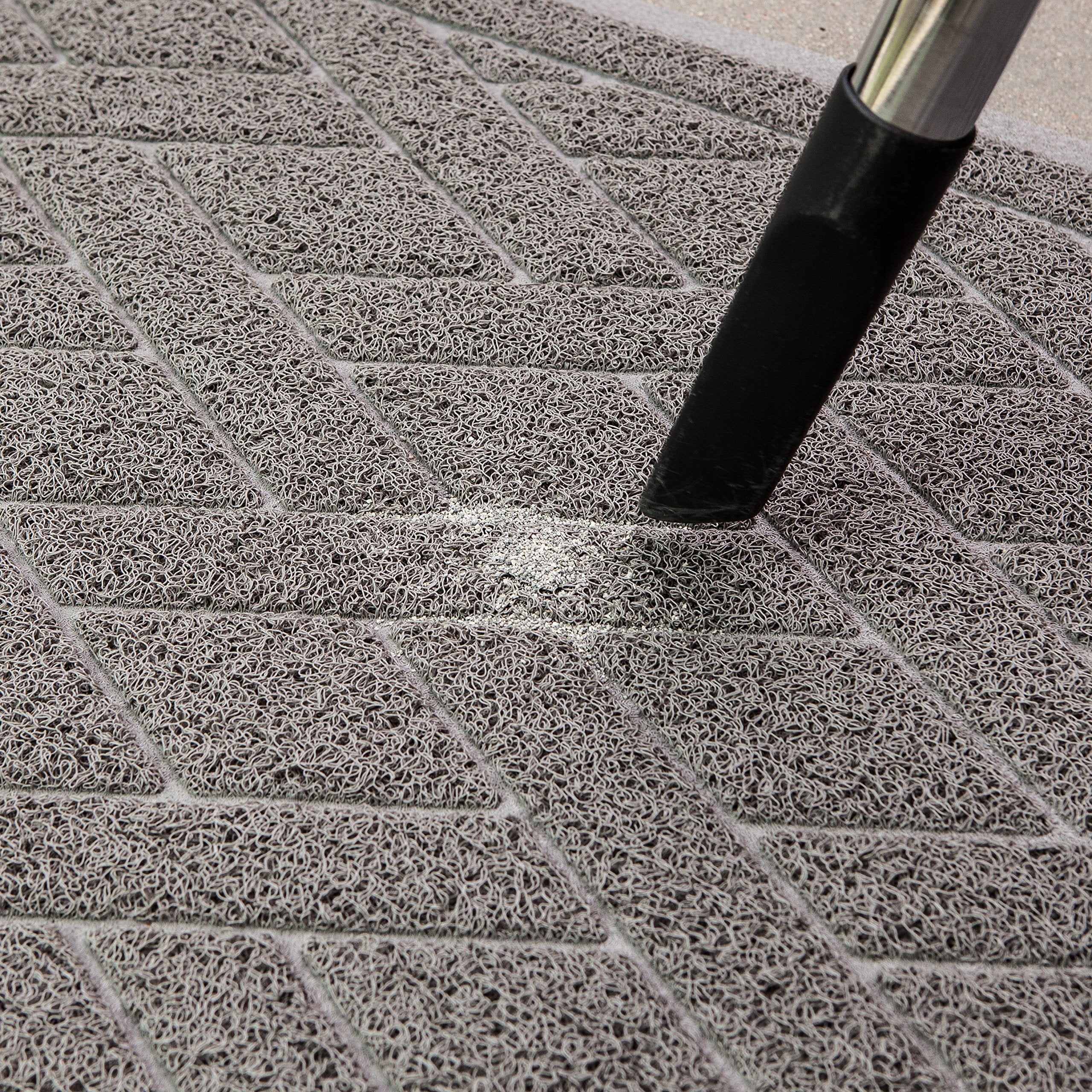 Pawkin cat litter mat non-slip back keeps mat in place during play.