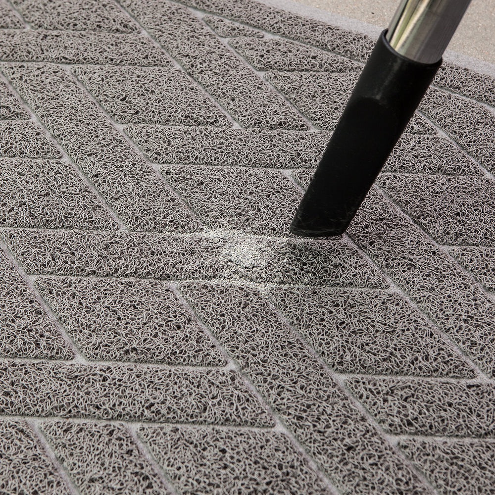 Pawkin cat litter mat non-slip back keeps mat in place during play.