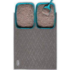 Pawkin cat litter mat two-box coverage reduces tracked litter.