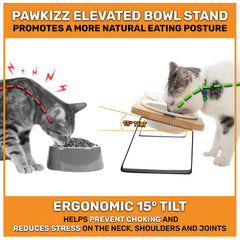 Pawkizz removable ceramic bowls keep mealtime clean and whisker-friendly for cats and small dogs
