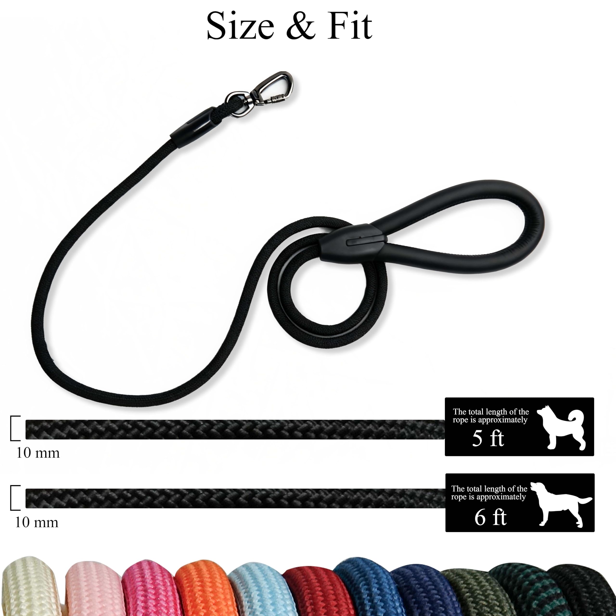 Pawkooly Rope Dog Leash supports all dog sizes during outings