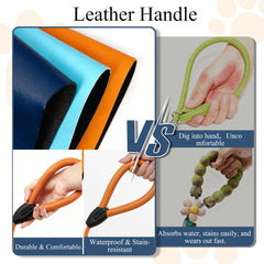 Pawkooly Rope Dog Leash microfiber leather handle detail, dirt-resistant for easy maintenance
