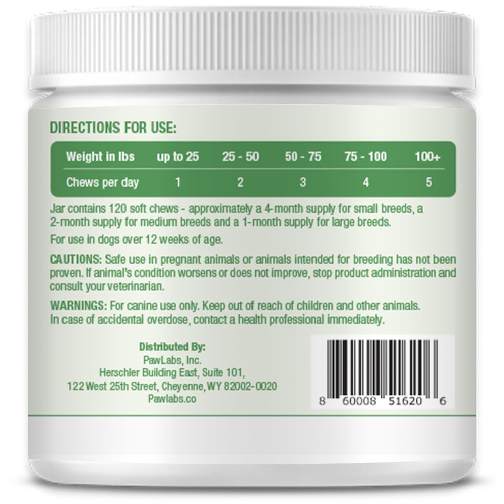 PawLabs Calming Hemp Chews duck flavor texture close-up for calm moments