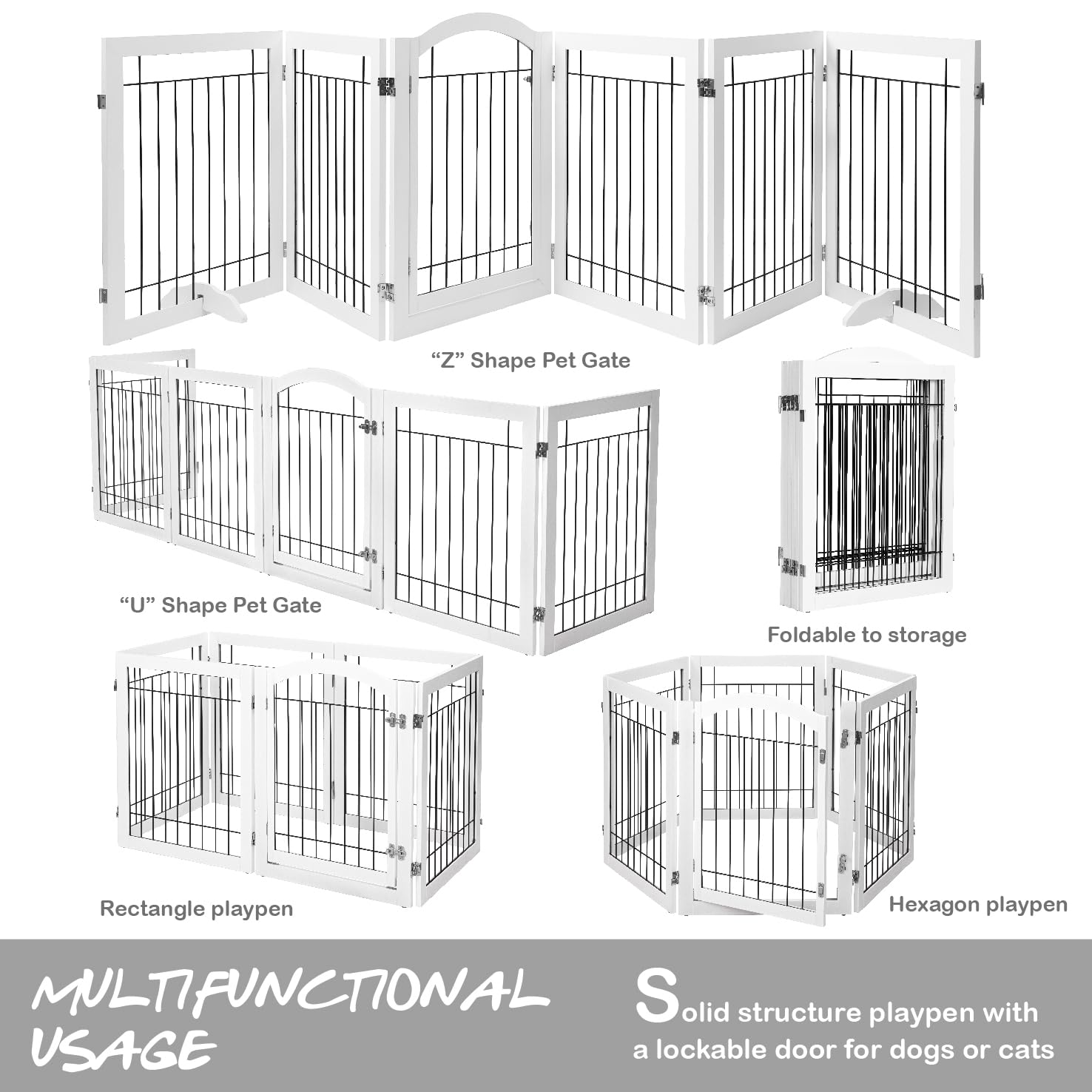 PAWLAND durable wood frame with metal wire interior suits large dogs.
