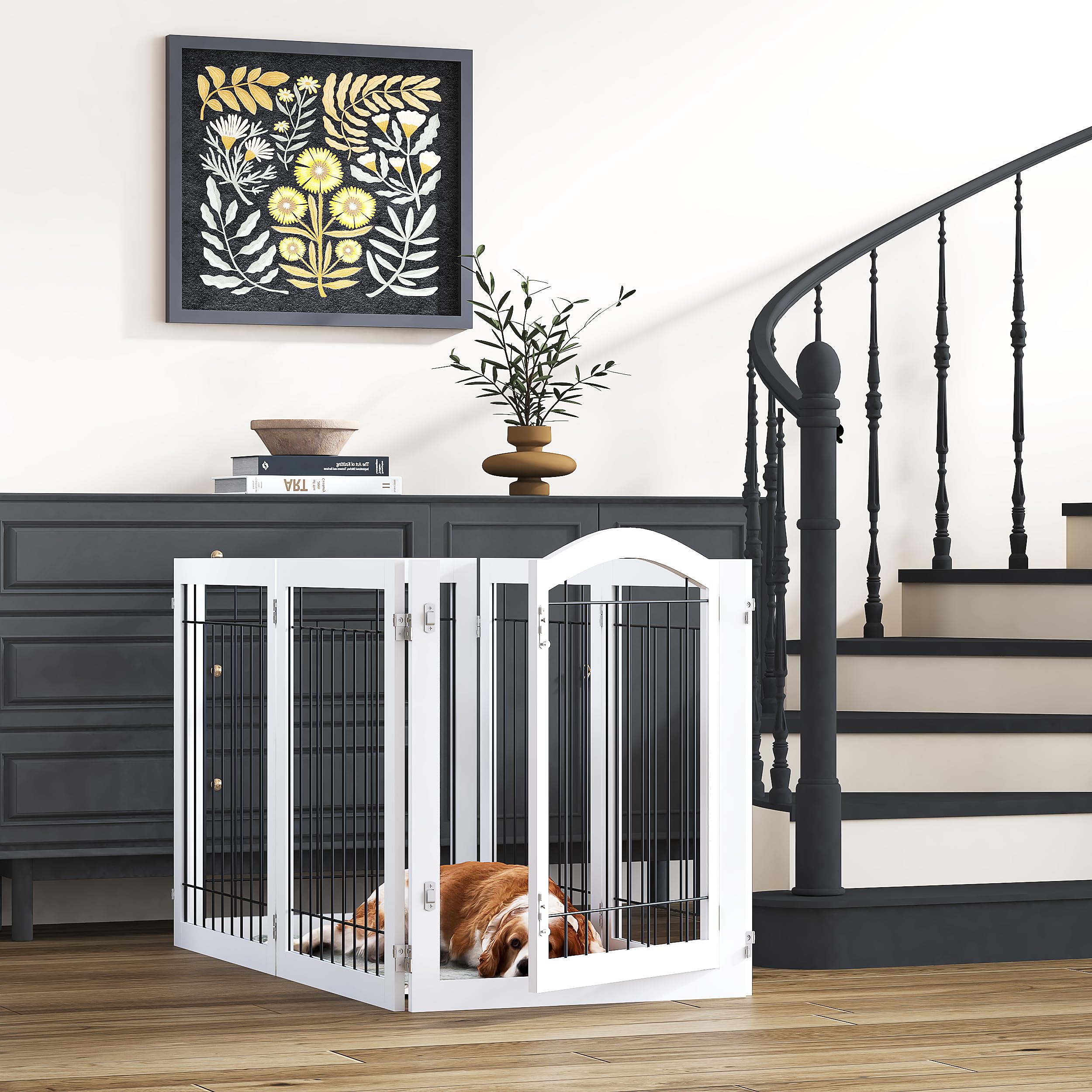 PAWLAND lockable door on gate enables easy passage between spaces.