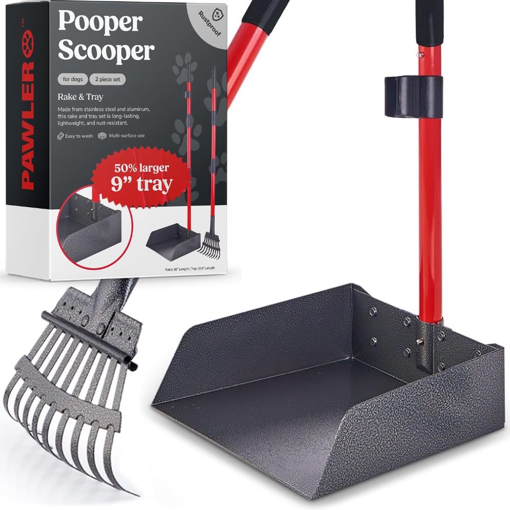 Pawler Pooper Scooper with 36-inch handle for comfortable yard cleanup.