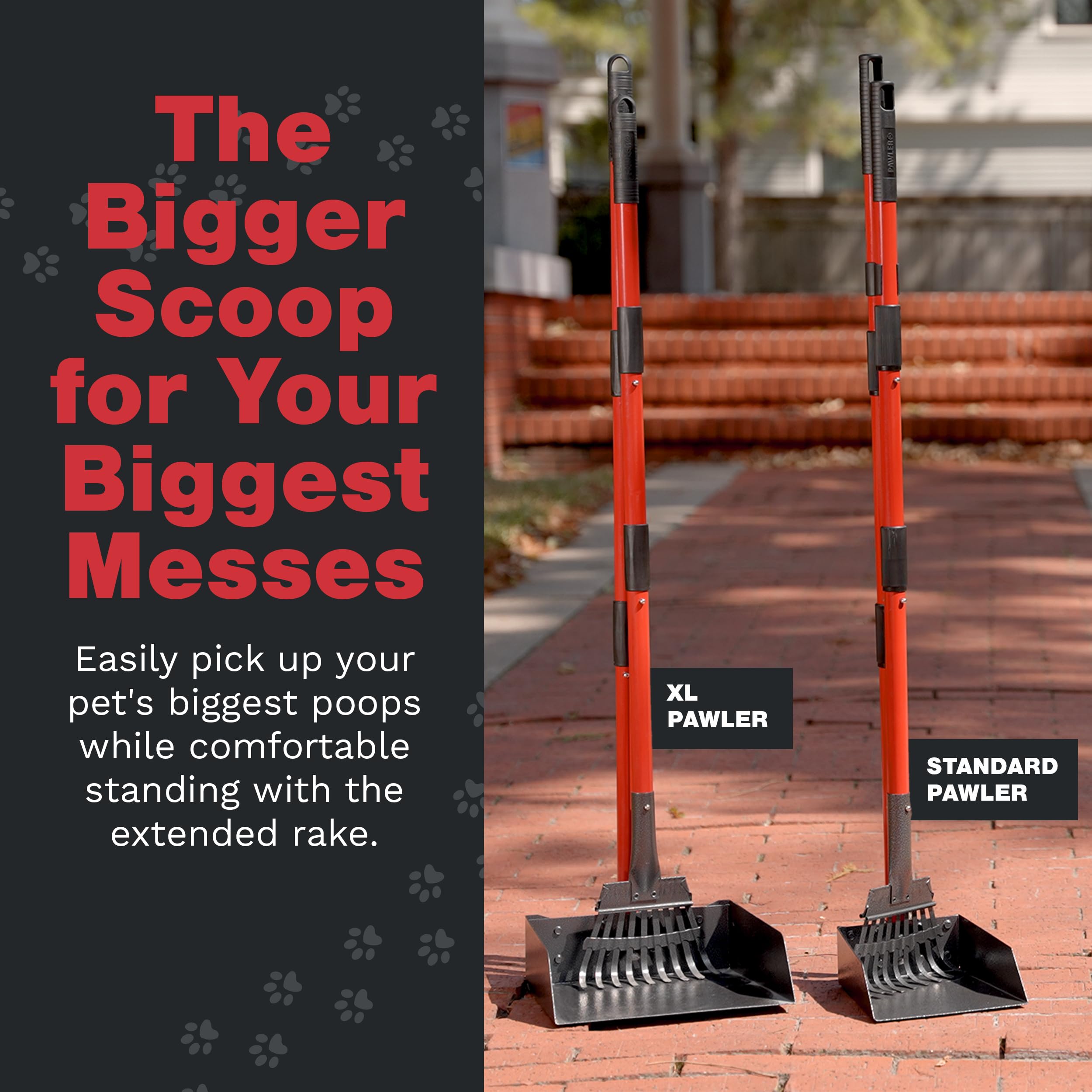 Pawler Pooper Scooper no-bend design minimizes strain while scooping.