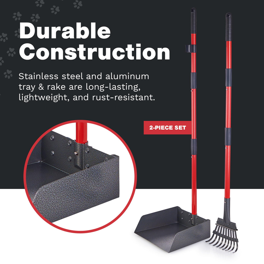 Pawler Pooper Scooper includes wall-storage holes for easy garage organization.