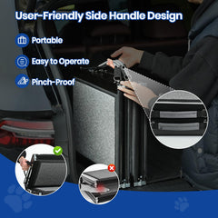 Pawlify dog ramp folded compact storage beside sofa