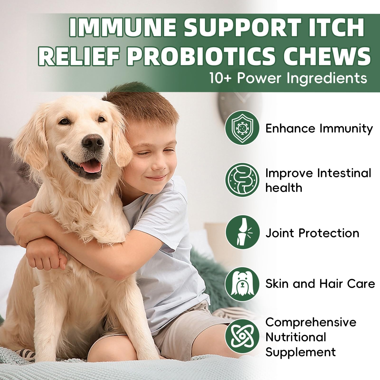 Pawlooza Probiotics for Dogs dog eating image suggests simple daily routine.