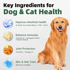 Pawlooza Probiotics for Dogs ingredients label reveals 10B CFU and immune-supporting components.