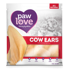 PawLove Cow Ears pack shot highlights single-ingredient beef chew for dogs