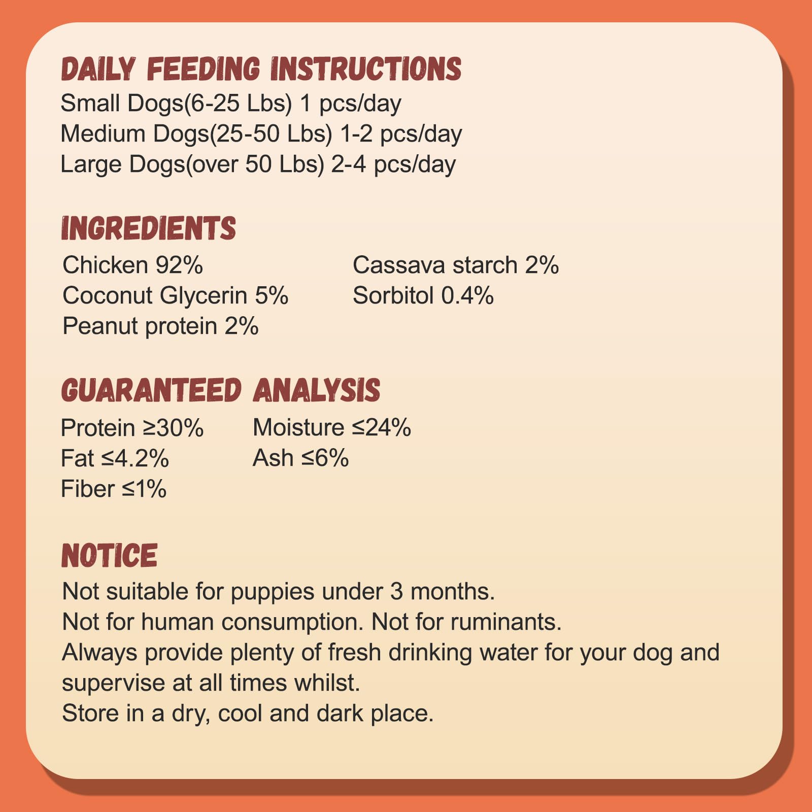 Pawmate dog treats chicken sausages flexible uses for growing puppies and older dogs