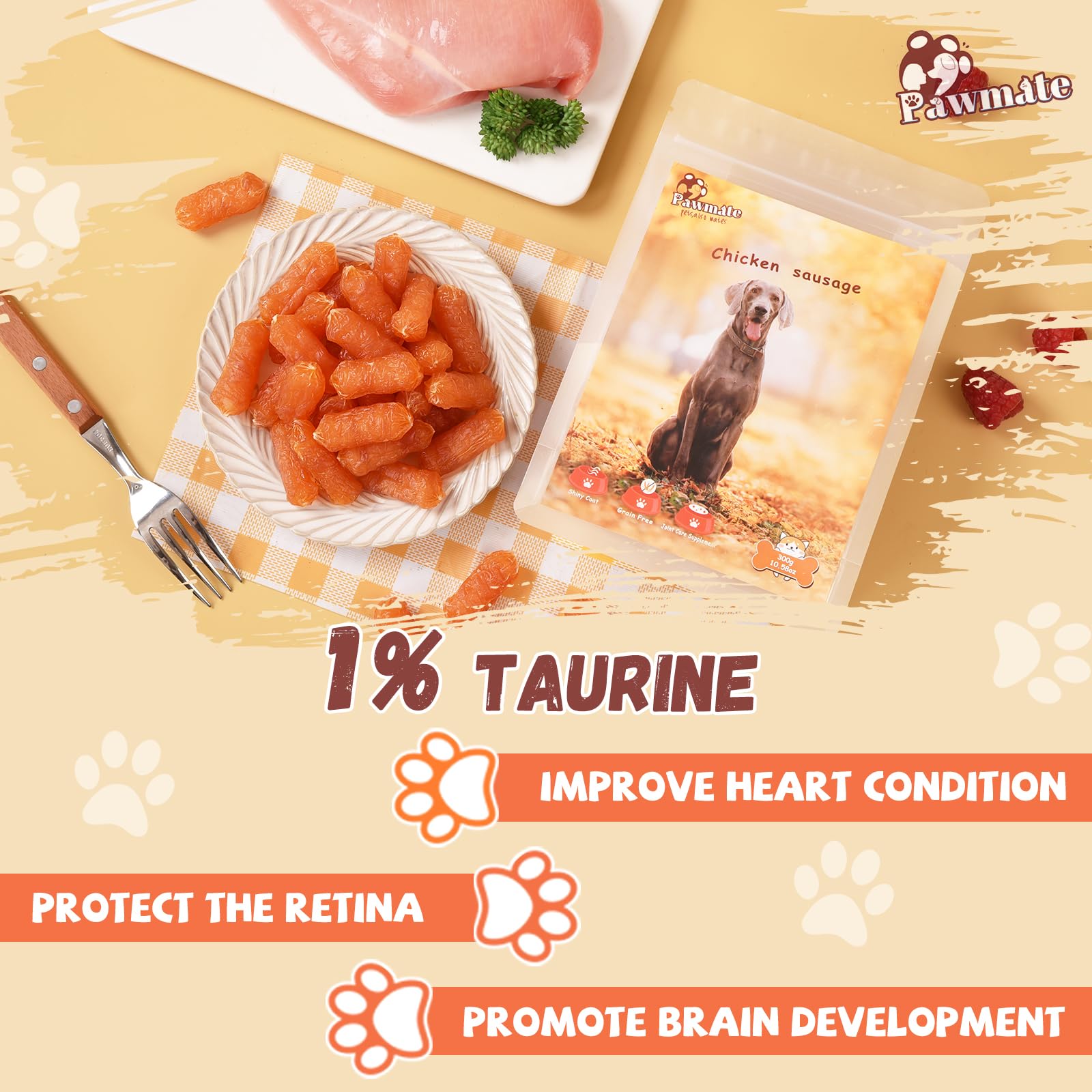 Pawmate dog treats chicken sausages soft-chewy snacks ideal for small and medium dogs