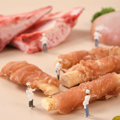 Pawmate dog treats texture close-up highlights chew-friendly cartilage for dental-like cleaning.