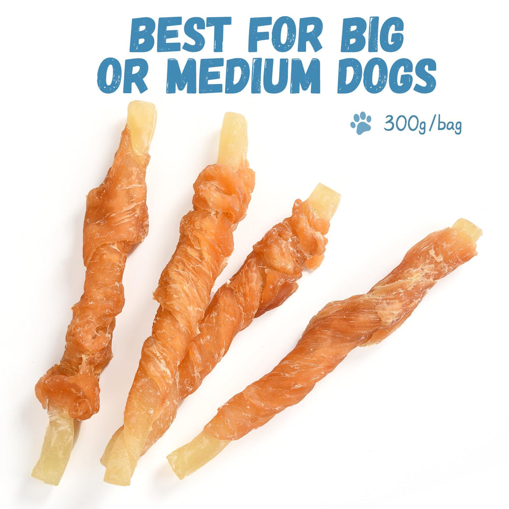 Pawmate grain-free rawhide-free dog treats for sensitive stomachs.