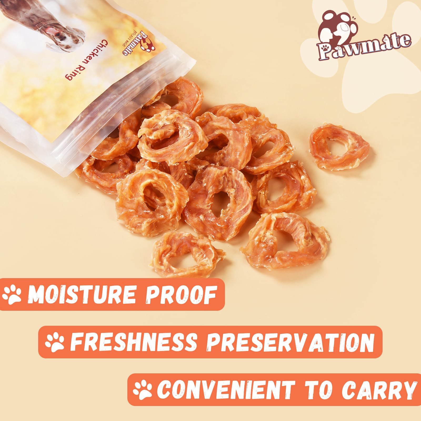 Pawmate ingredients label reveals natural chicken based ingredients with no artificial additives.
