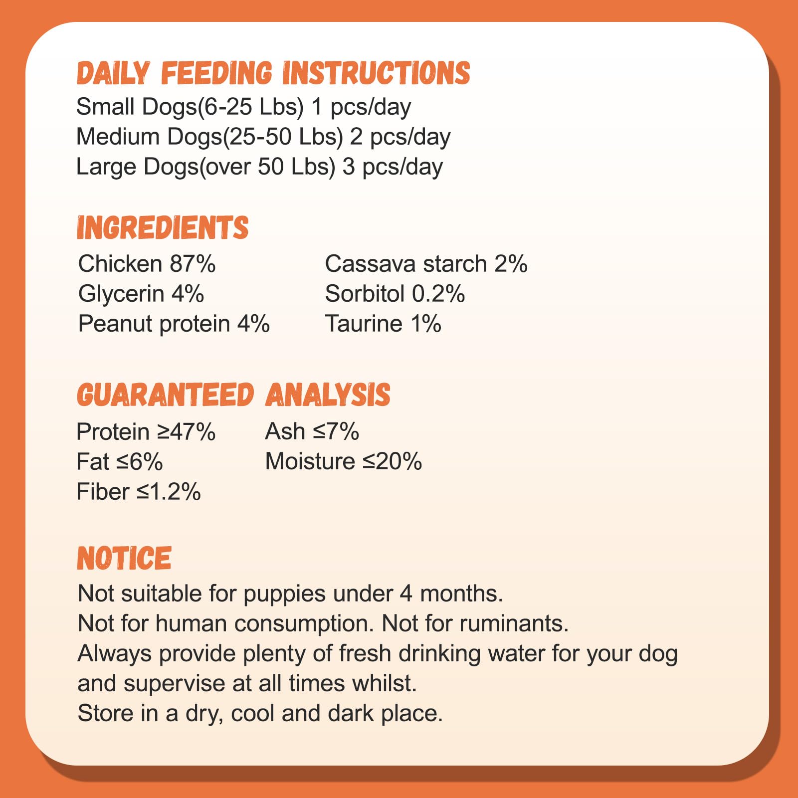 Pawmate chicken jerky rings digestibility suggests gentle, easy to digest chew for sensitive stomachs.