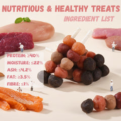 Pawmate kabobs grain-free variety closeup highlights wholesome protein for active dogs