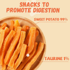 Pawmate Sweet Potato Treats texture closeup highlighting chewy, digestible snack