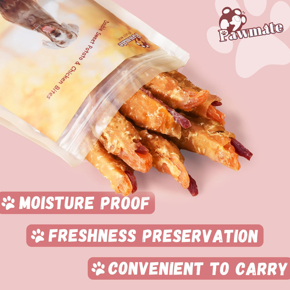 Pawmate Wraps aptos para todas las razas, snack saludable para perros grandes y pequeños.