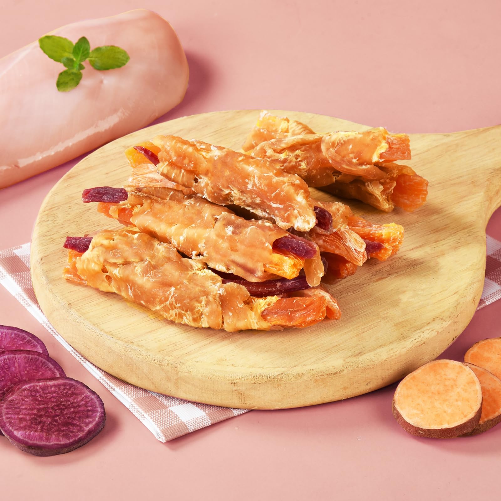 Pawmate Wraps textura masticable, ideal para premiar sesiones de entrenamiento.