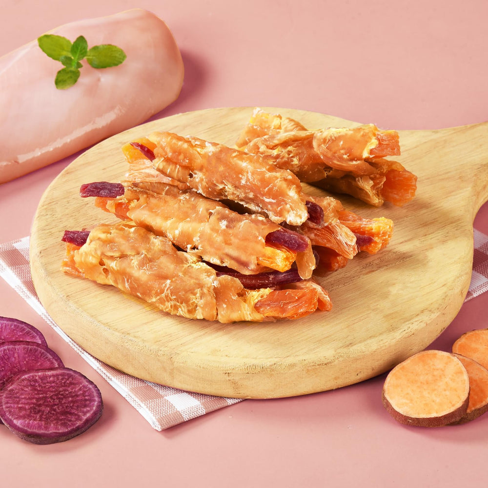 Pawmate Wraps textura masticable, ideal para premiar sesiones de entrenamiento.