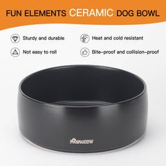 PawMeow smooth-glazed ceramic surface highlights durability and easy cleaning.
