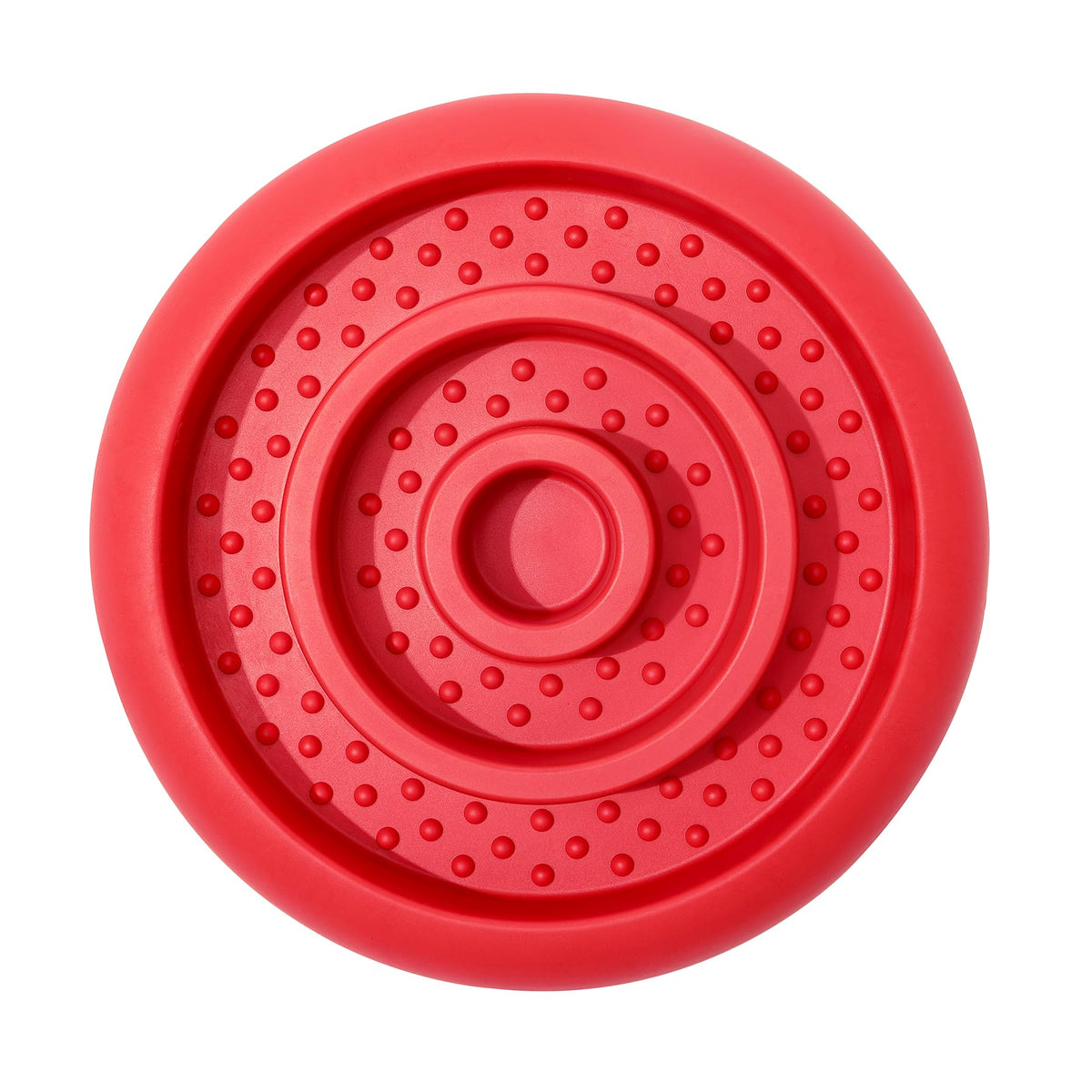 Pawnana slow feeder lick mat for dogs in red, slows eating and boosts engagement.
