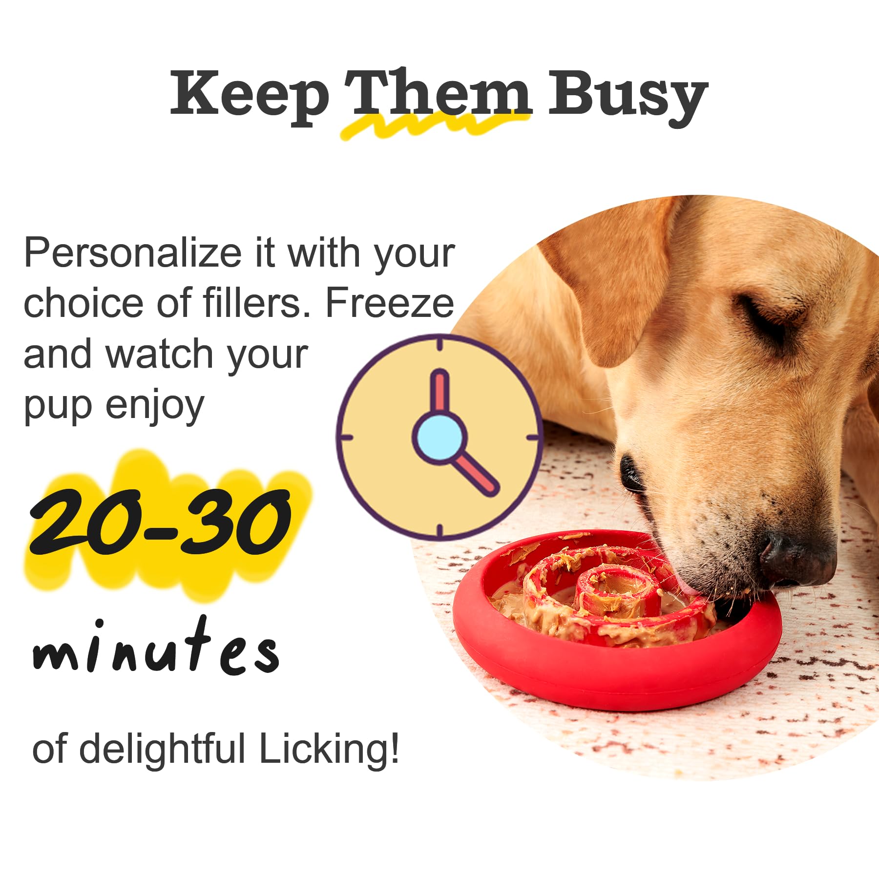 Pawnana slow feeder lick mat freeze-treat highlight demonstrates cooling toy for mental stimulation.