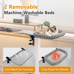 Pawow Cat Desk Bed breathable mesh cover for summer cooling and airflow