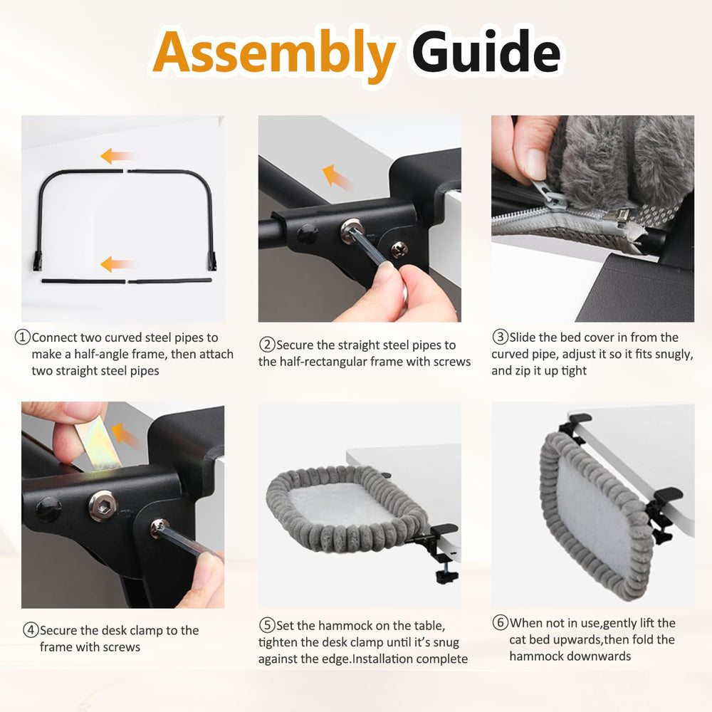 Pawow Cat Desk Bed includes quick-install tools for easy setup