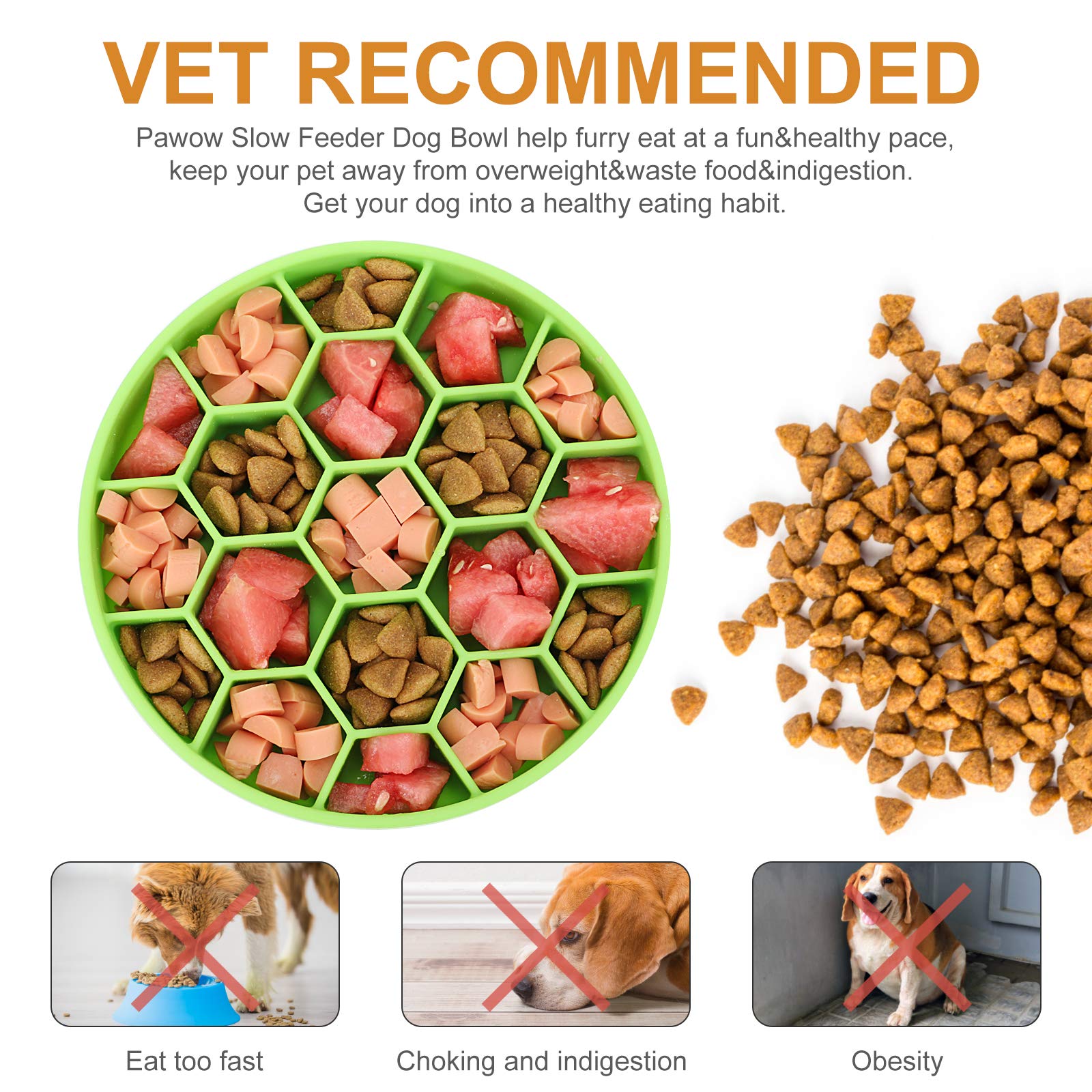 Pawow dishwasher-safe silicone allows easy cleanup after meals.