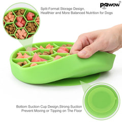 Pawow honeycomb design slow feeder promotes engaging, slower eating.