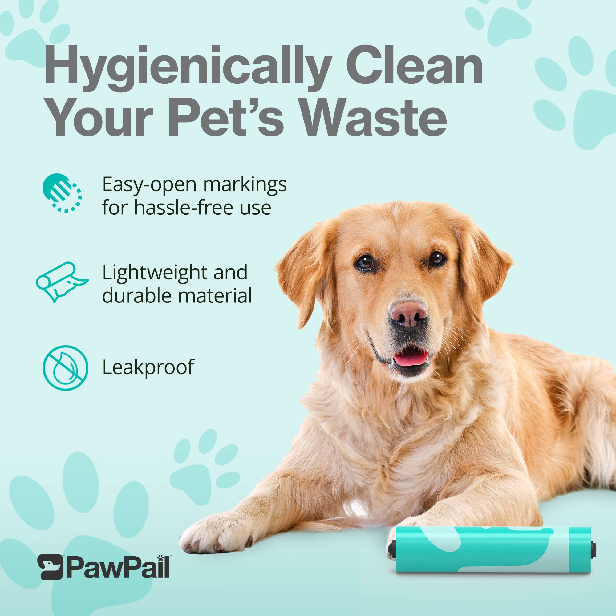 PawPail easy open design bags enable quick cleanup during walks.