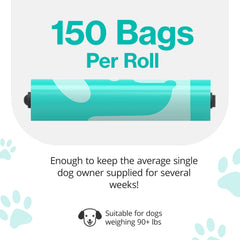 PawPail mild floral scent bags highlight odor control and freshness.