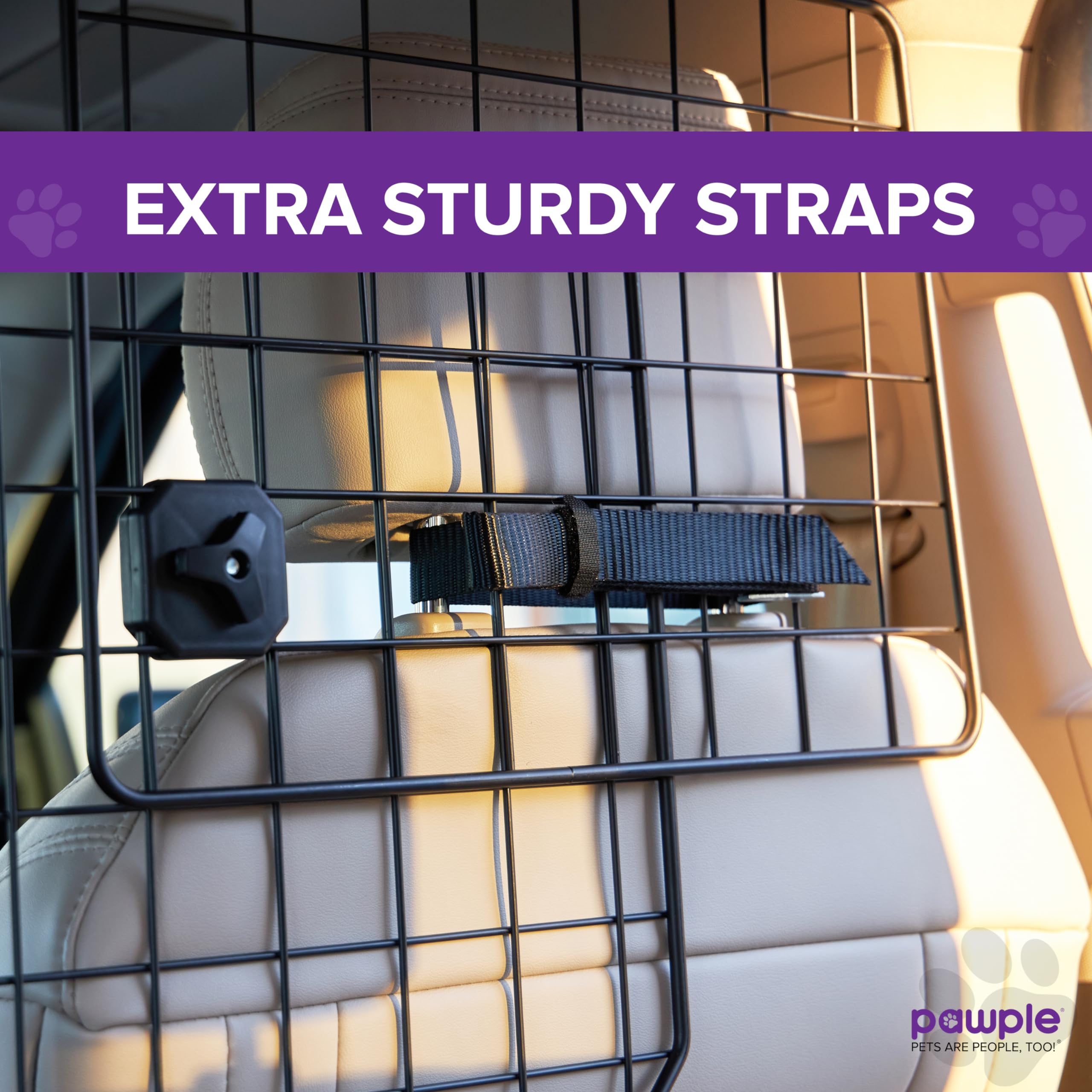 Pawple Dog Car Barrier heavy-duty steel wire construction for lasting durability.