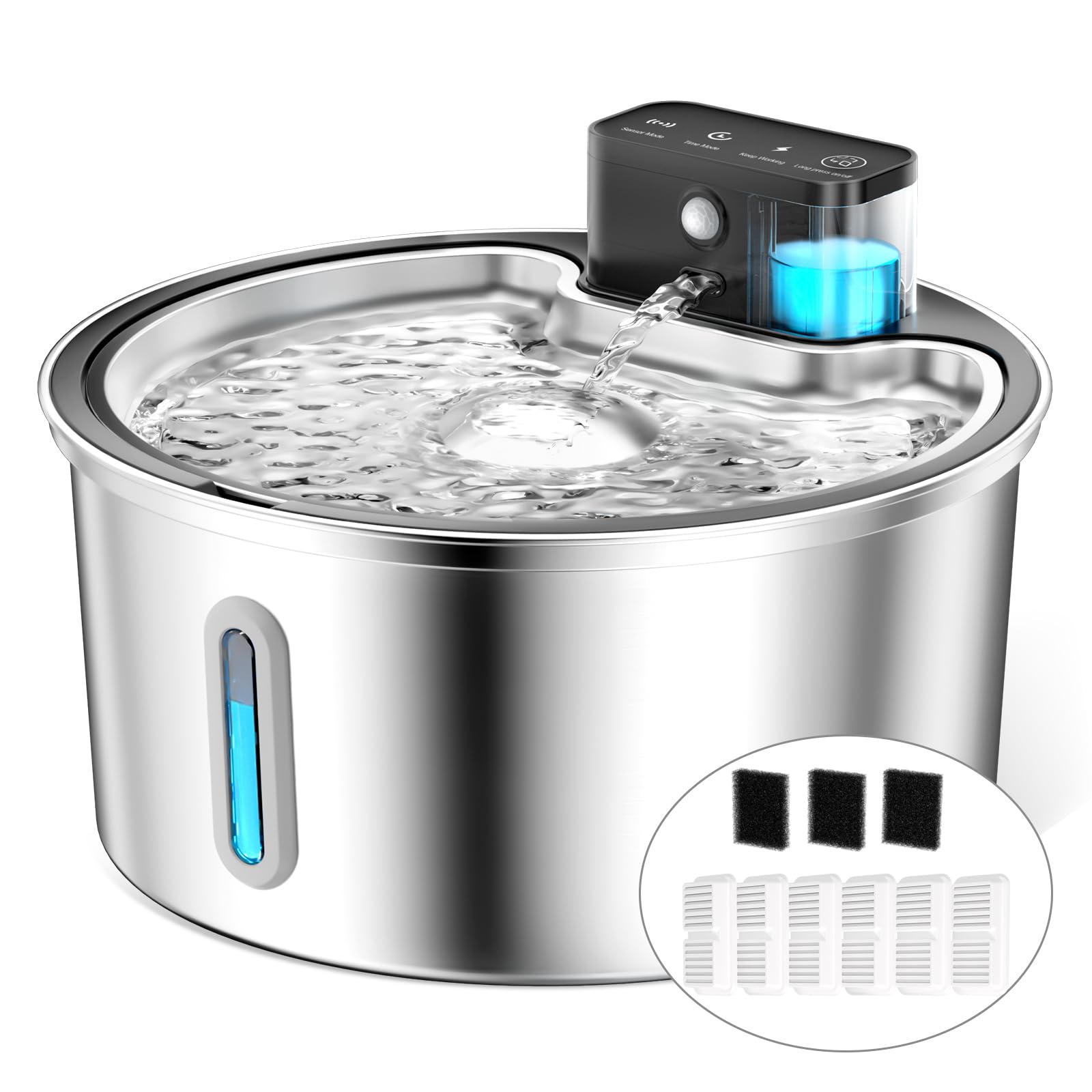 PawPoll Wireless Cat Water Fountain assembly shows cordless setup for flexible placement.